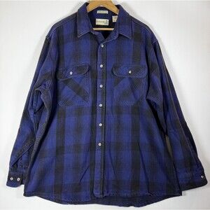 Fieldmaster Shirt Mens 2XL Tall Flannel Plaid Button Up Made USA
